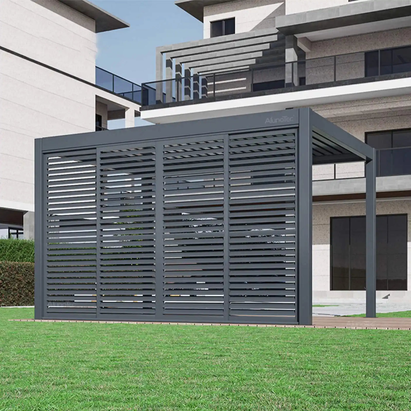 alunotec pergola sliding door