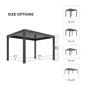 alunotec pergola pergo m6 size options